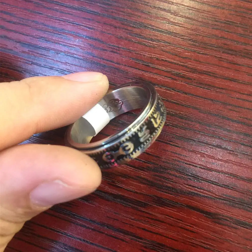 Rotated Ring, Never fade Can Rotate Power Lucky "Om Mani Padme Hum" Sanskrit Buddhist Mantra Ring Customize Ring Engraved Ring