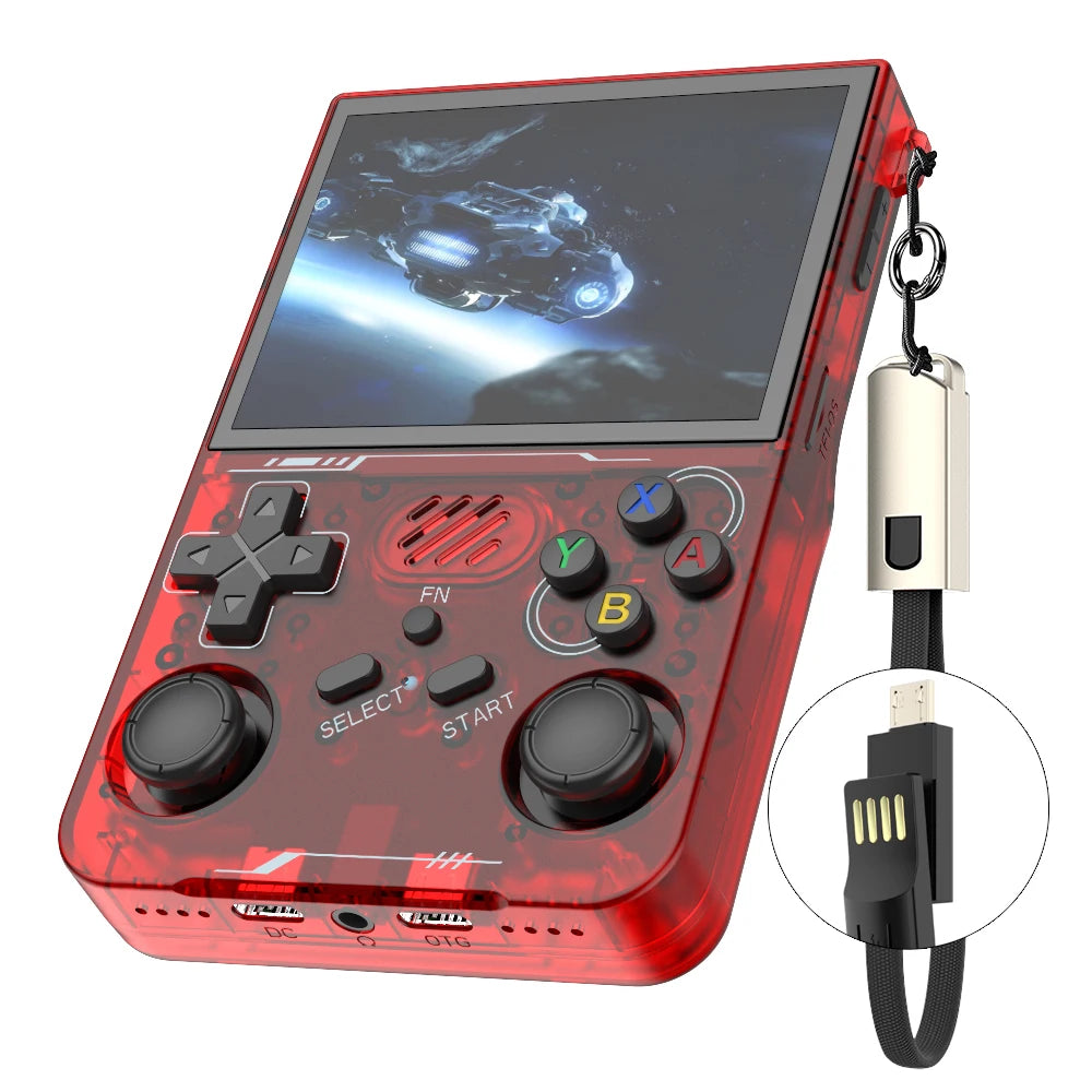 R36XX Retro Handheld Game Console with 3.5" IPS Screen 640*480 Resolution 3000mAh Rechargeable Battery and Fast Charging