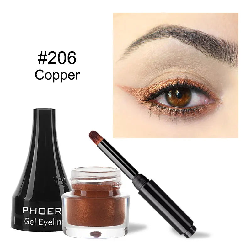 10Colors Eyeliner Gel Quick Dry Lasting Eye Liner Cream With Brush Eyes Makeup Waterproof