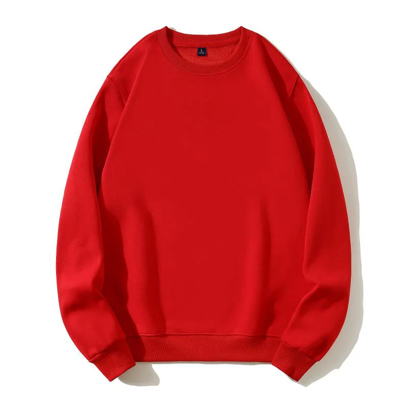 Fashion 100%Cotton Round Neck Sweater with fleece Custom Logo Printed Personal Group Brand Embroidery Design Men and Women thick