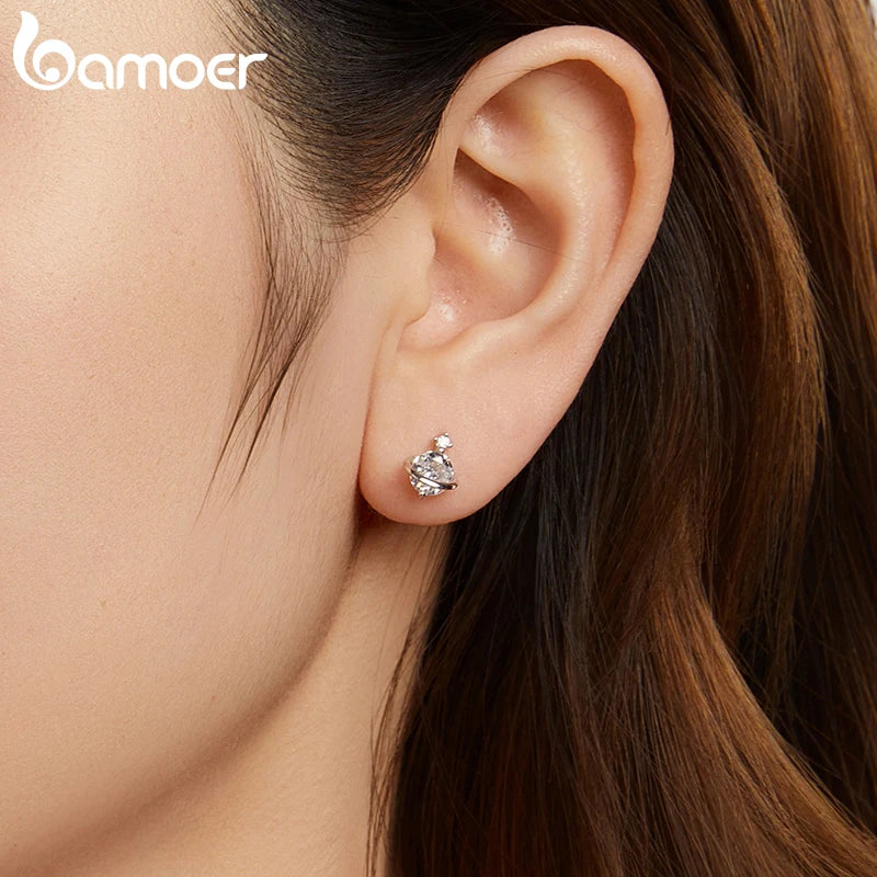 BAMOER 925 Sterling Silver Aesthetic Saturn Planet Earring, White Gold Plated Hypoallergenic Earrings Y2K Jewelry Gift SCE1880