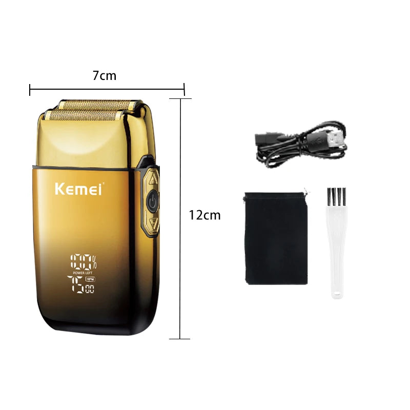 Kemei KM-TX10 Electric Shaver Beard Trimmer Man Rechargeable Dry Wet Shaver Machine Reciprocating Safety Razor Blade Replacement
