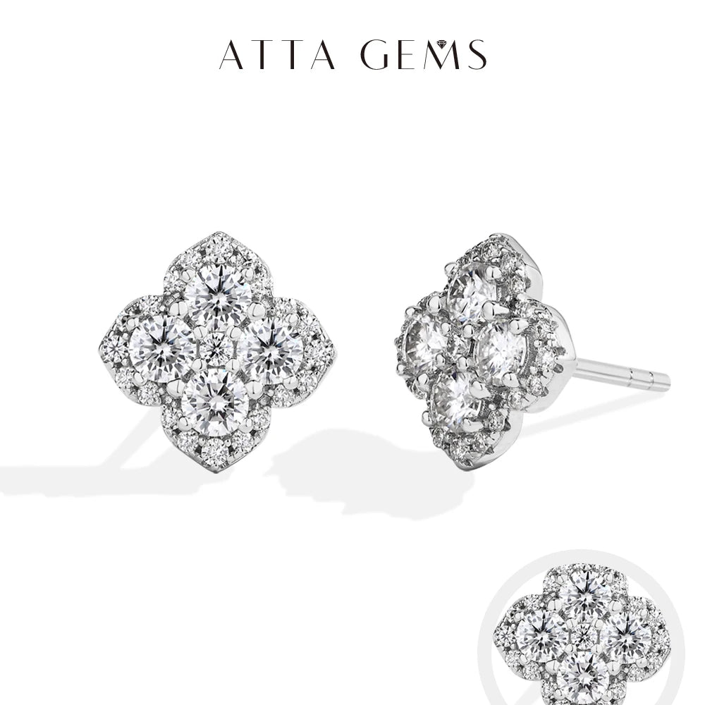 Attagems Full Moissanite Diamond Earrings D VVS1 For Women S925 Sterling Silver 18k Gold Plated Engagement Wedding Jewelry Gifts
