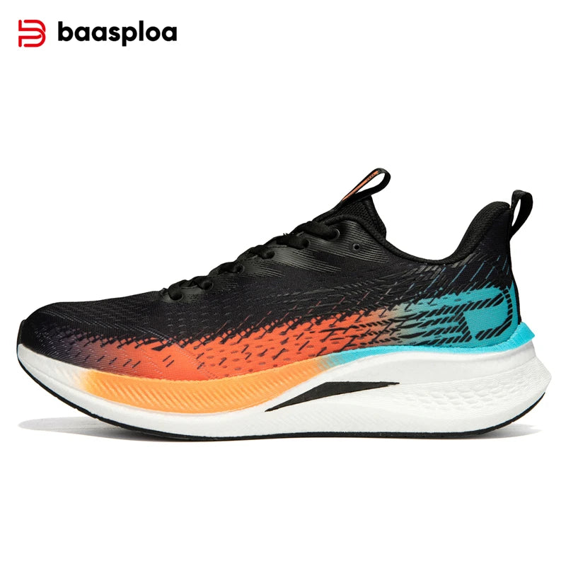 Baasploa Men Jogging Sports Shoes Carbon Plate Professional Cushioning Sneakers Male Outdoor Breathable Non Slip Running Shoes
