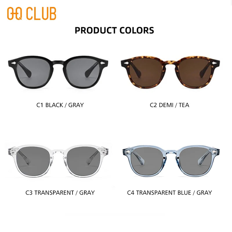O-Q CLUB Retro Round Men Sunglasses Women's Sun Glasses Woman UV400 Lunette Zonnebril Dames Polarized Lenses Man Eyewear Vintage