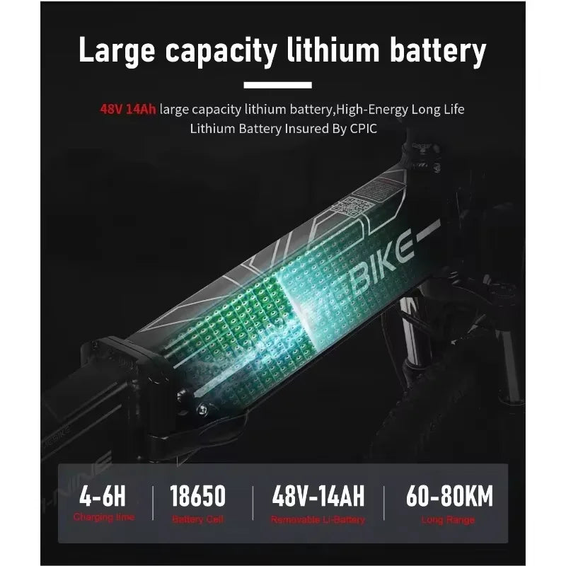 Electric Bicycle SAMEBIKE 900W Motor 48V14AH Lithium Battery Folding Electric Bike Hydraulic Brake Adult 26inch Tire Snow E-bike