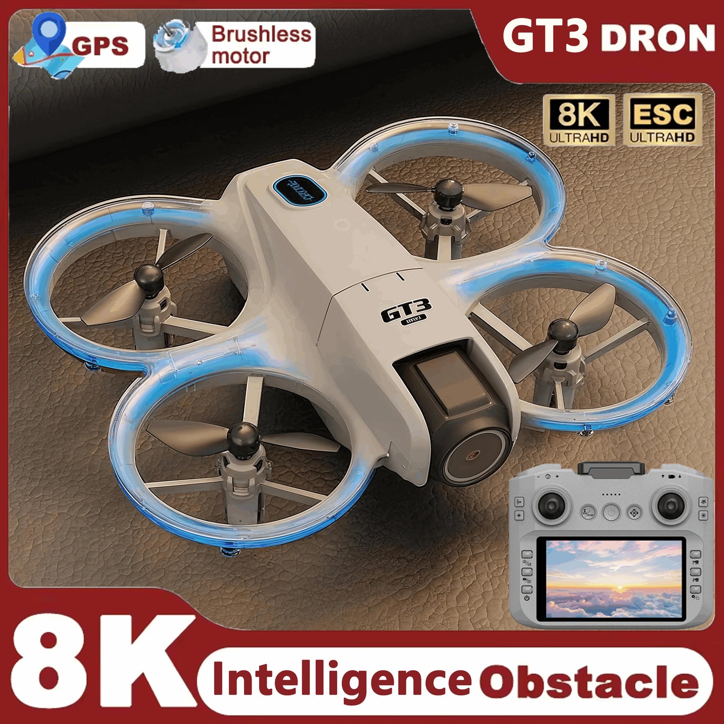 NEW Original GT3 MAX Drone 8K WIFI GPS Professional Aerial Photography Remote Control Aircraft HD Dual Camera Quadcopter Toy UAV