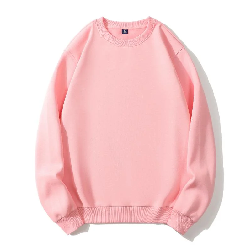 Fashion 100%Cotton Round Neck Sweater with fleece Custom Logo Printed Personal Group Brand Embroidery Design Men and Women thick