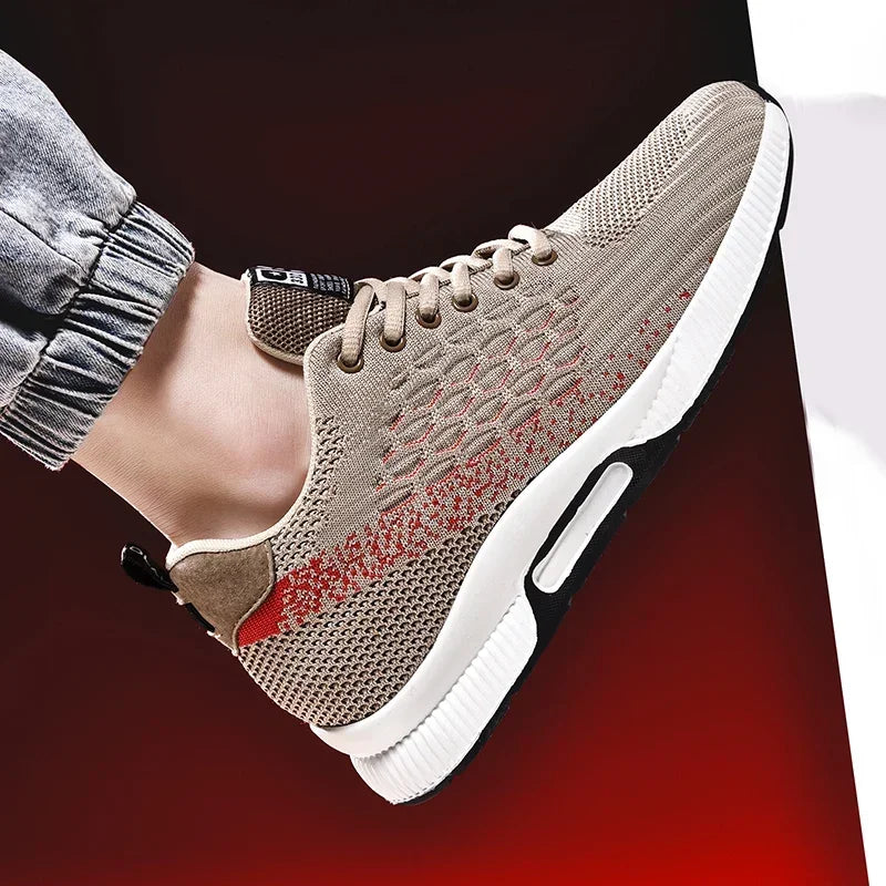 New Men's and Women's Sports Shoes Flying Mesh Surface Breathable EVA Sole Soft Lightweight Non-slip Tennis Shoes Comfortable