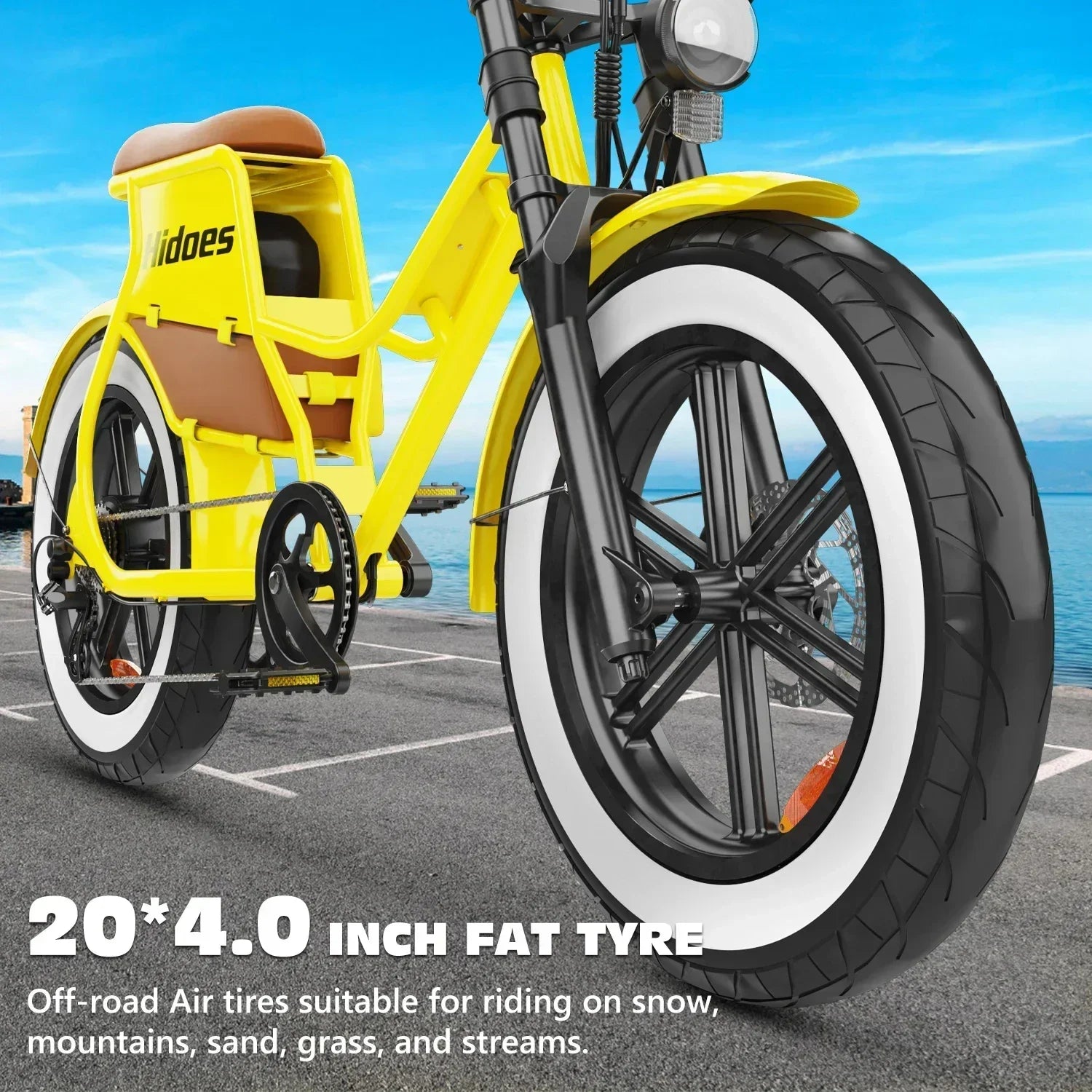 Hidoes C8 Electric Bicycle 700W Motor 48V17AH Lithium Battery Adult Off-road E-bike 20*4 inch Fat Tire All-terrain Electric Bike