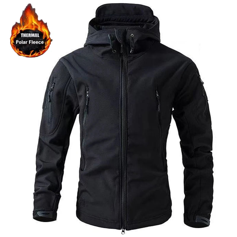 Men's Winter Autumn Softshell Fleece Jackets Waterproof Outdoor