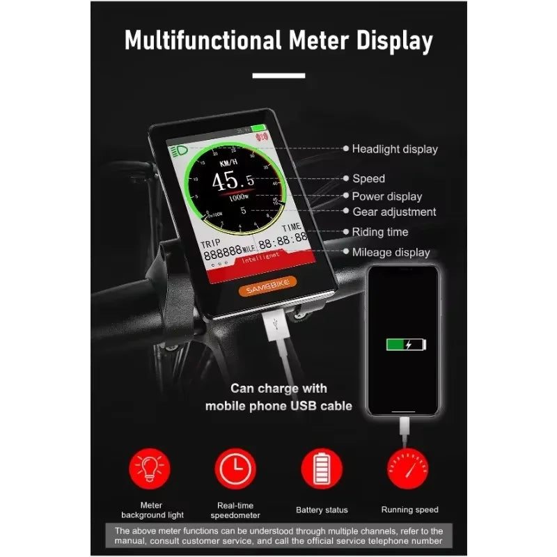 Electric Bicycle SAMEBIKE 900W Motor 48V14AH Lithium Battery Folding Electric Bike Hydraulic Brake Adult 26inch Tire Snow E-bike