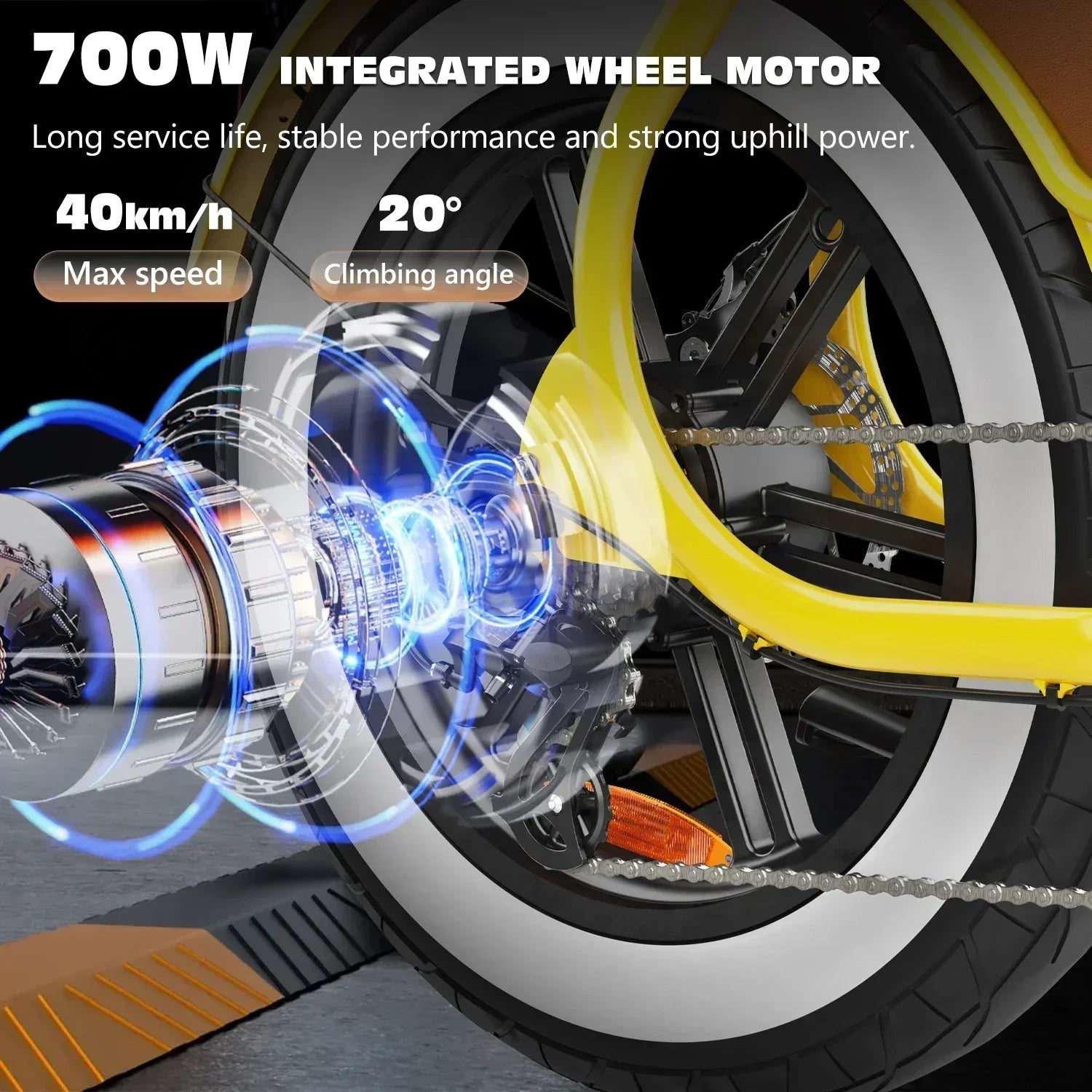 Hidoes C8 Electric Bicycle 700W Motor 48V17AH Lithium Battery Adult Off-road E-bike 20*4 inch Fat Tire All-terrain Electric Bike