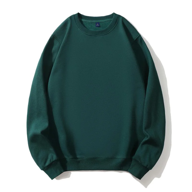 Fashion 100%Cotton Round Neck Sweater with fleece Custom Logo Printed Personal Group Brand Embroidery Design Men and Women thick