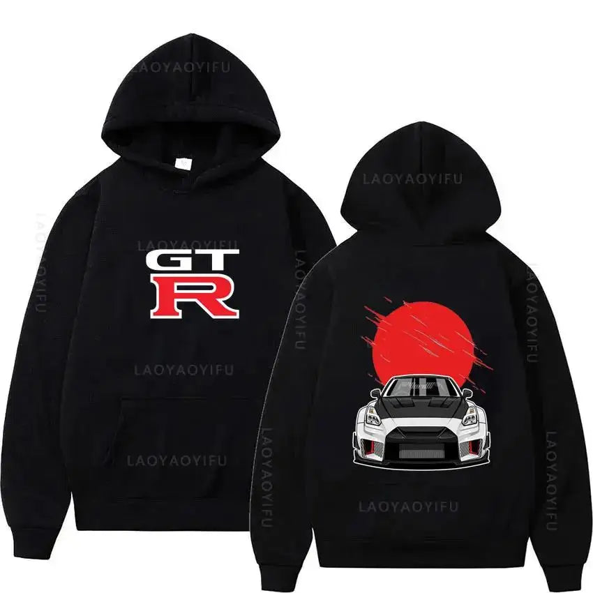 Initial D GTR R35 Streetwear Hoodies Japanese Car Sportcar Novelty Sweatshirt for Men's Long Sleeve Clothes New Arrival Pullover