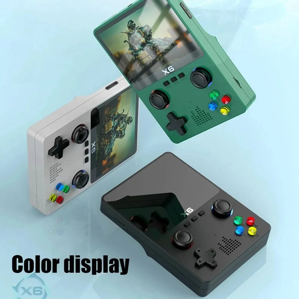 BOYHOM X6 3.5Inch IPS Screen Handheld Game Player Dual Joystick 11 Simulators GBA Video Game Console for Kids Gifts