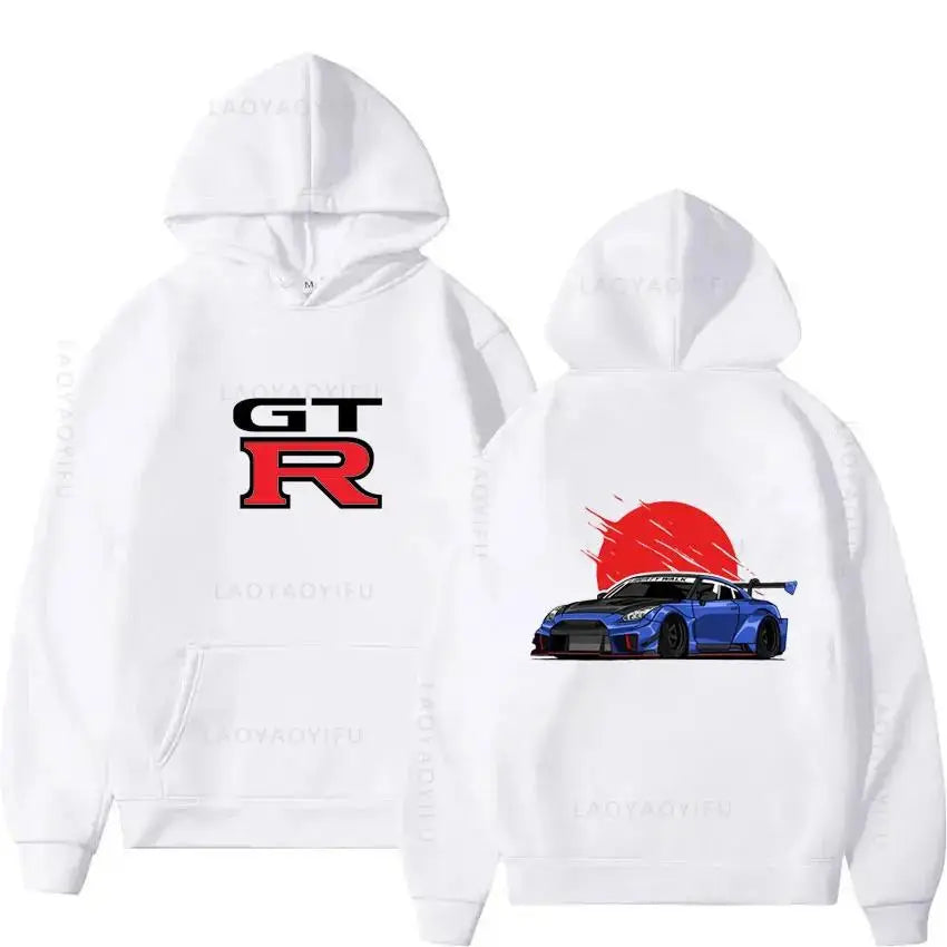 Initial D GTR R35 Streetwear Hoodies Japanese Car Sportcar Novelty Sweatshirt for Men's Long Sleeve Clothes New Arrival Pullover