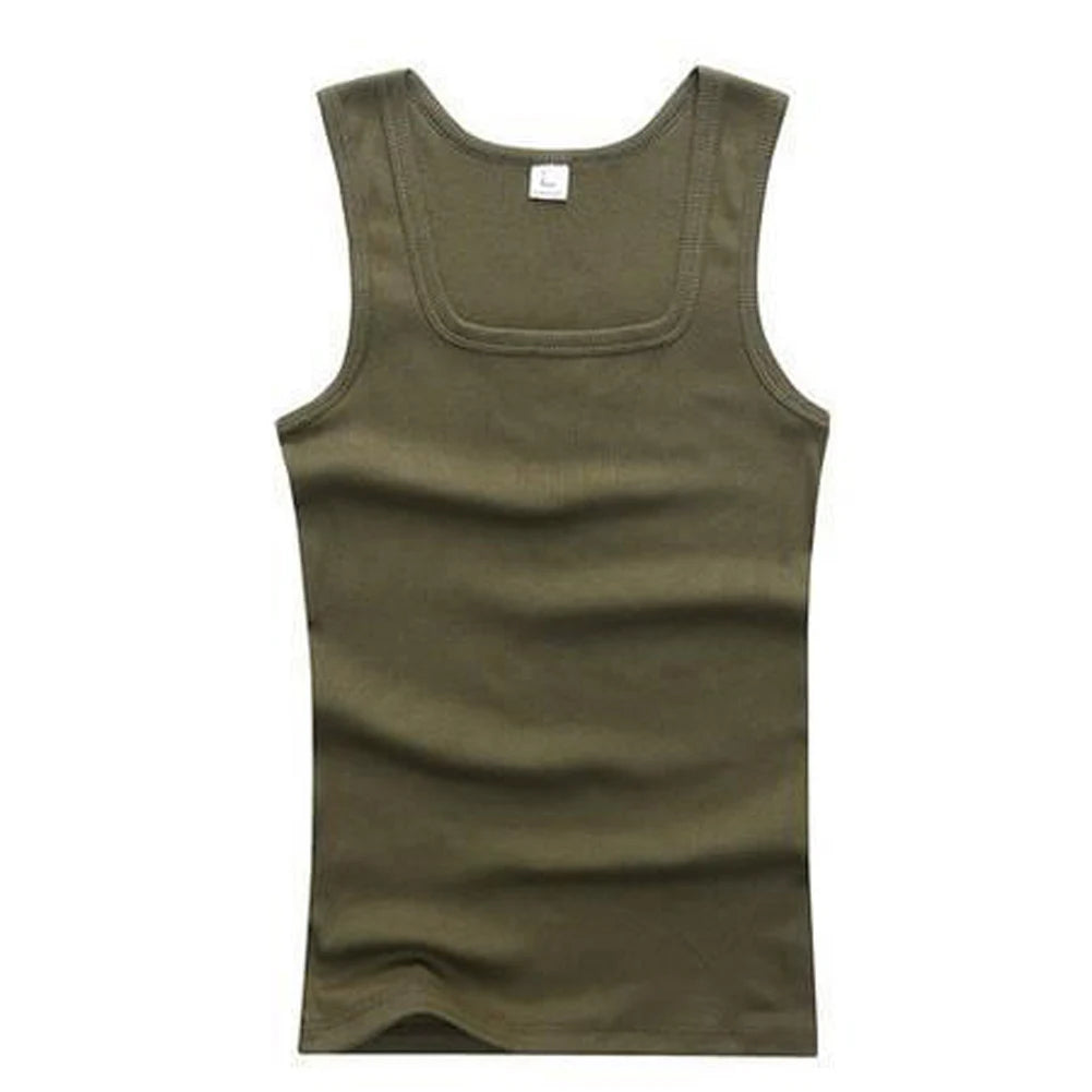 2024 New Men's Pure Cotton Tight Vest Casual Sports Tank Tops Middle-aged Sleeveless Basic Tops Quick Drying Bodybuilding Vest