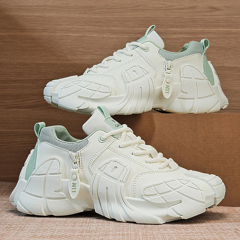 Men's Shoes 2025 Spring New Large-size Outdoor Casual Sneakers Men Thick-soled Trendy Shoes Shock-absorbing Anti-slip