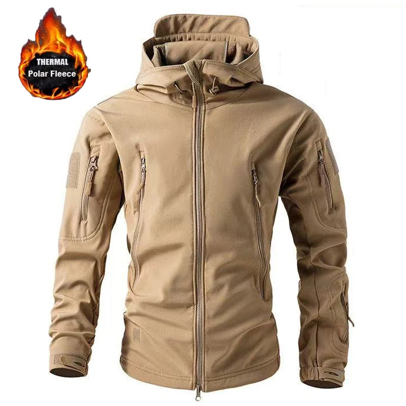 Men's Winter Autumn Softshell Fleece Jackets Waterproof Outdoor
