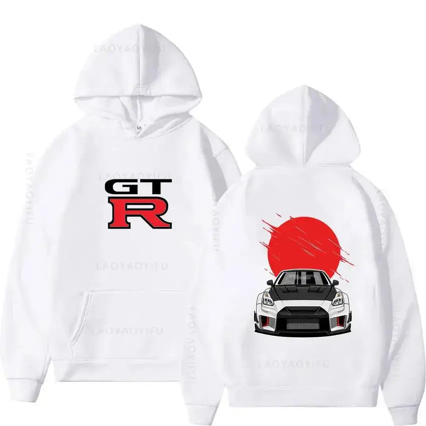 Initial D GTR R35 Streetwear Hoodies Japanese Car Sportcar Novelty Sweatshirt for Men's Long Sleeve Clothes New Arrival Pullover