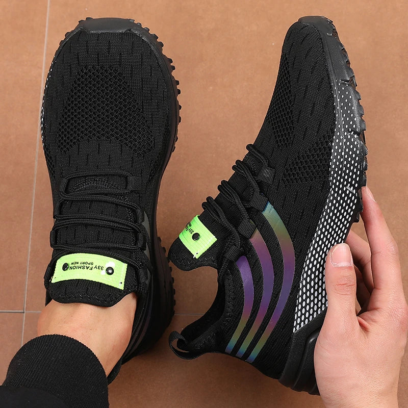 Men's Shoes Summer Casual Sports Shoes 2025 New Trend Mesh Breathable Anti Slip Shoes Youth Lightweight Lace Up Running Shoes