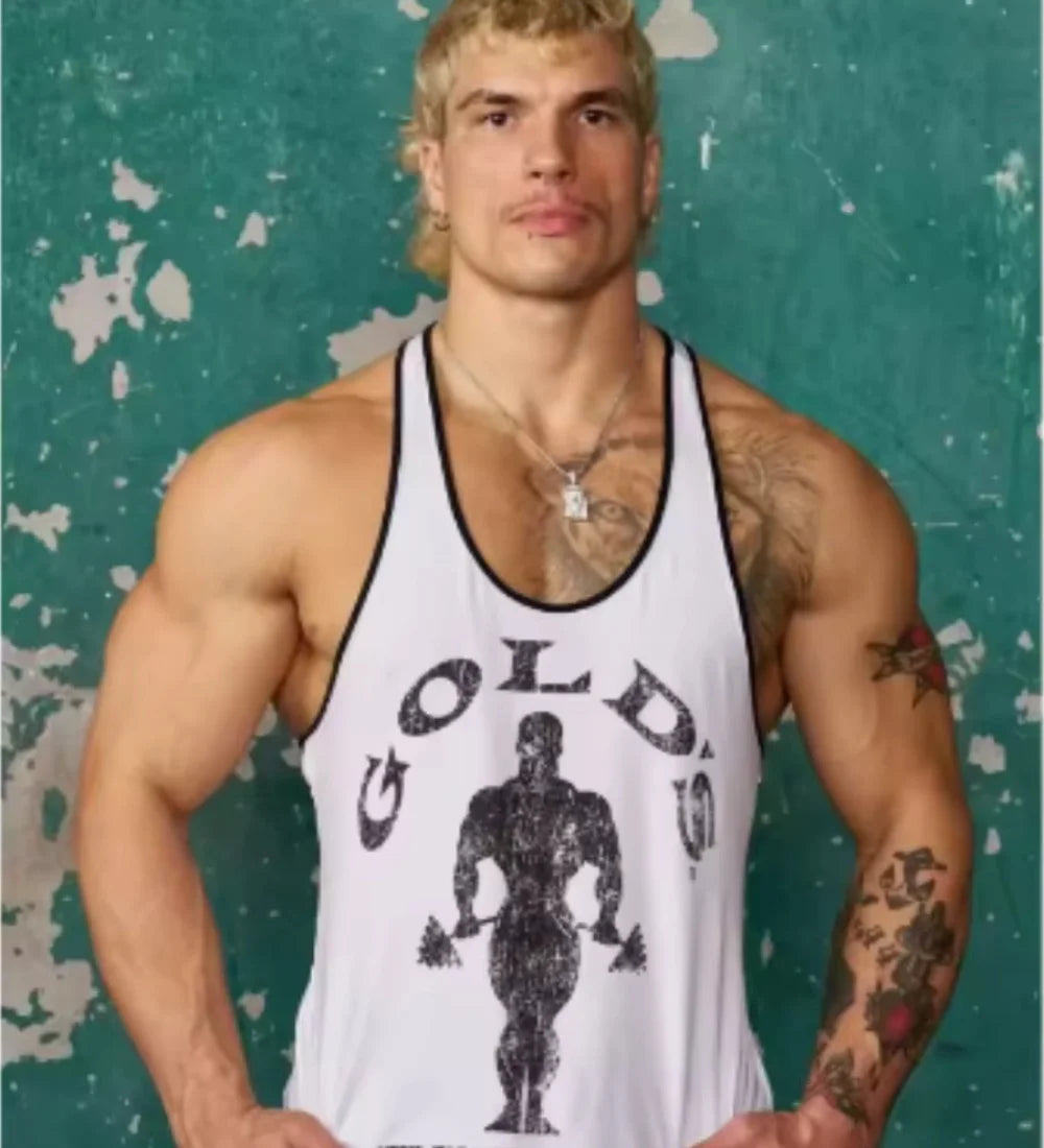 2025 adult explorer vest New men's vest outdoor running training sports fitness quick-drying breathable cotton printed top