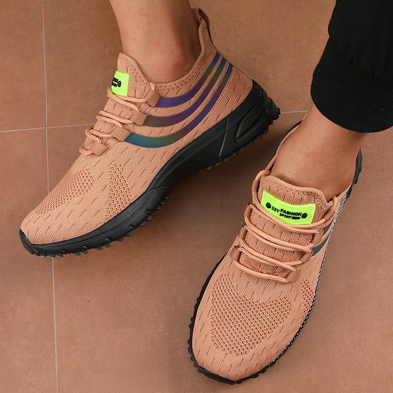 Men's Shoes Summer Casual Sports Shoes 2025 New Trend Mesh Breathable Anti Slip Shoes Youth Lightweight Lace Up Running Shoes