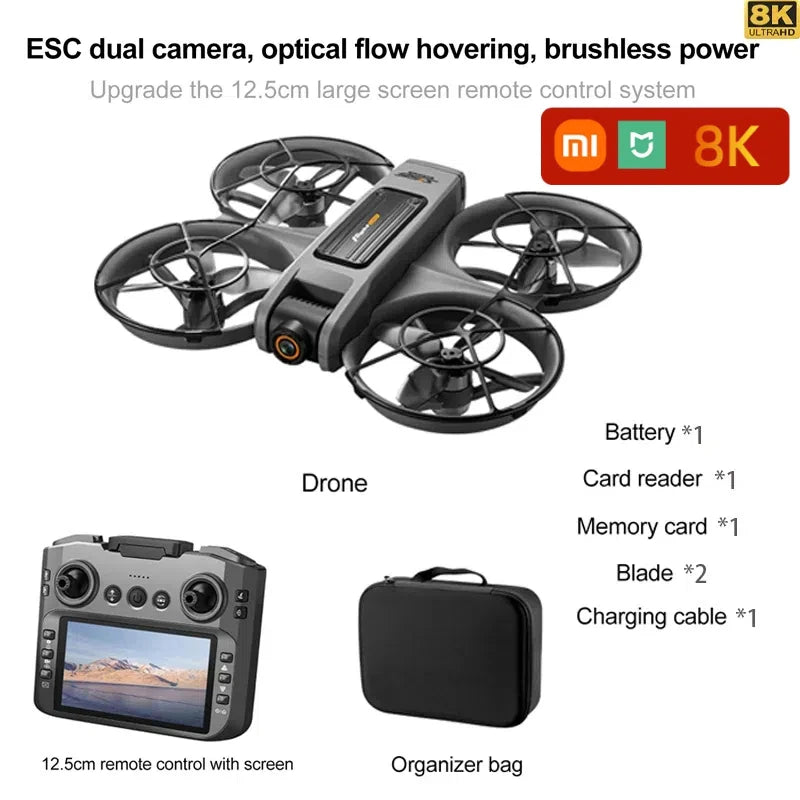 Xiaomi S156 Drone GPS 8K Professional HD 360° Dual Camera Screen Remote Control Brushless Motors Obstacle Avoidance Quadcopter