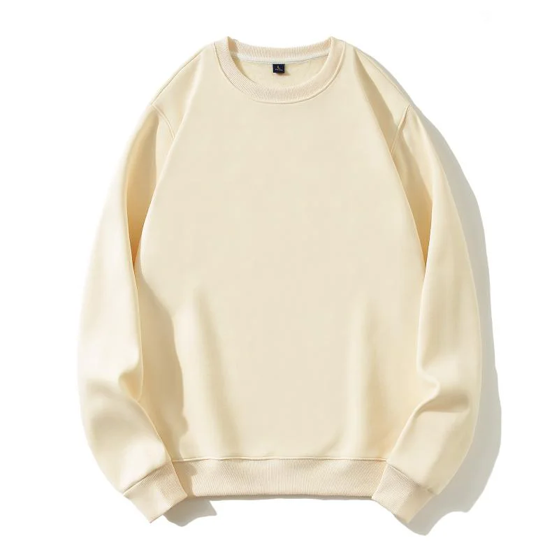 Fashion 100%Cotton Round Neck Sweater with fleece Custom Logo Printed Personal Group Brand Embroidery Design Men and Women thick