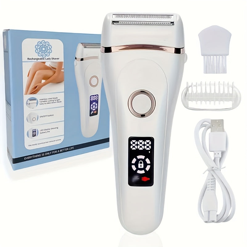 Women'S Electric Shaver for Bikini, Legs & Underarms - Stainless Steel Trimmer with USB Charging