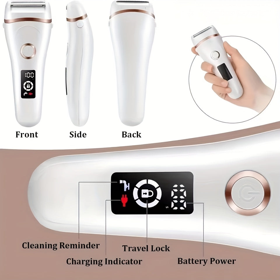 Women'S Electric Shaver for Bikini, Legs & Underarms - Stainless Steel Trimmer with USB Charging