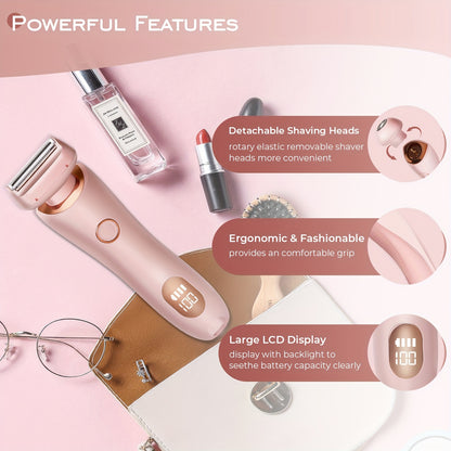 2-in-1 Lip & Body Shaver for Women - IPX7, Portable Electric Razor with Stainless Steel Blades, Ideal for Lips, Chin, Armpits, Peach Fuzz, Fingers, Neck & Cheeks - Perfect Gift for Her, Beauty Razor|Modern Aesthetic|Stainless
