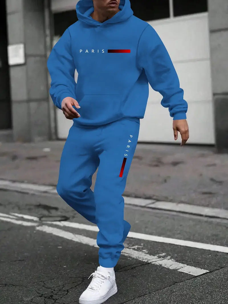 Men's Sweater Sport Pants Suit Printed Fashion