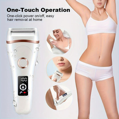 Women'S Electric Shaver for Bikini, Legs & Underarms - Stainless Steel Trimmer with USB Charging