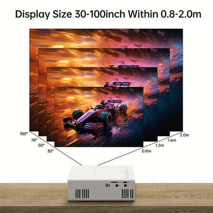 Portable Video Projector, Home Theater Projector, Mini Outdoor Projector, 1920*1080P Resolution, Supports Mobile Phone Projection, Suitable for Ios/Tv Stick/Usb/Laptop And Other Devices