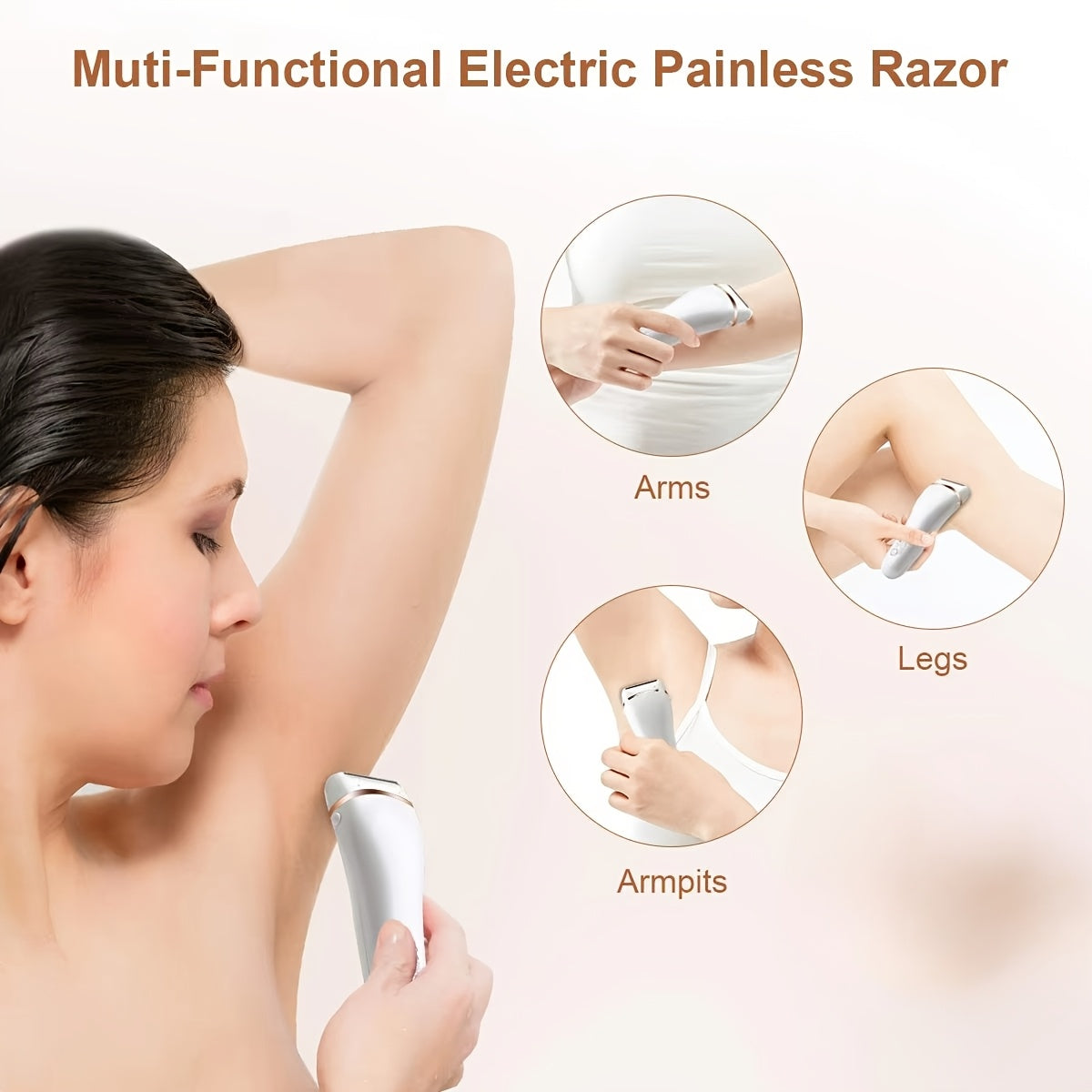 Women'S Electric Shaver for Bikini, Legs & Underarms - Stainless Steel Trimmer with USB Charging