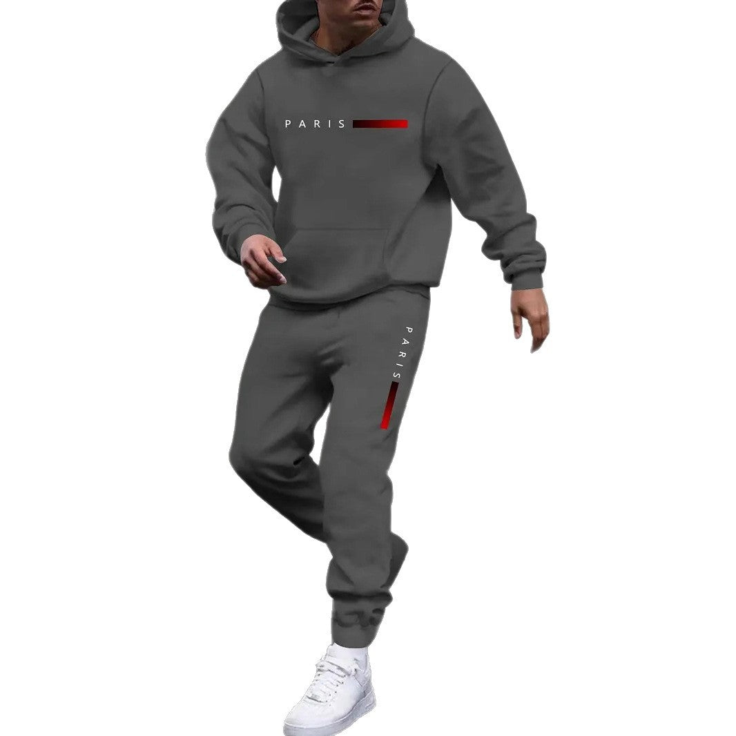 Men's Sweater Sport Pants Suit Printed Fashion
