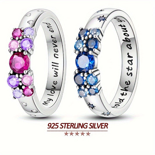 Original Design 925 Silver Hypoallergenic High Quality Colorful Zircon Pavé Infinitely Loving Woman Ring Jewelry Gift