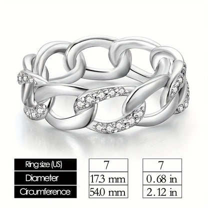 Original Design 925 Silver Plated White Gold Hypoallergenic High Quality Interlocking Sparkling Zircon Woman Ring Jewelry Gifts