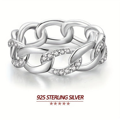Original Design 925 Silver Plated White Gold Hypoallergenic High Quality Interlocking Sparkling Zircon Woman Ring Jewelry Gifts