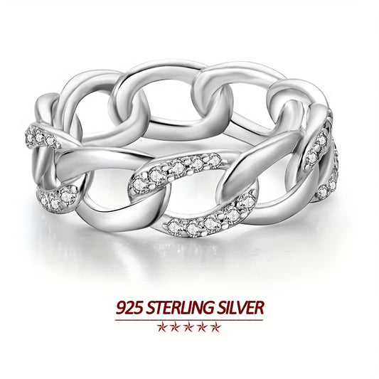 Original Design 925 Silver Plated White Gold Hypoallergenic High Quality Interlocking Sparkling Zircon Woman Ring Jewelry Gifts