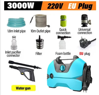 3000W Electric High Pressure Washer Portable Washing Car Gun Versatile Washing Machine for Garden Floors Home&Car Washer Gun