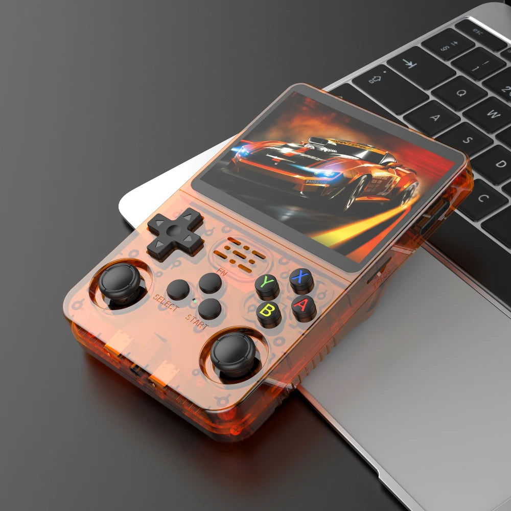 128G Open Source R36S Video Game Console Linux System 3.5 Inch IPS Screen Orange Portable Pocket Video Player 64GG best Games