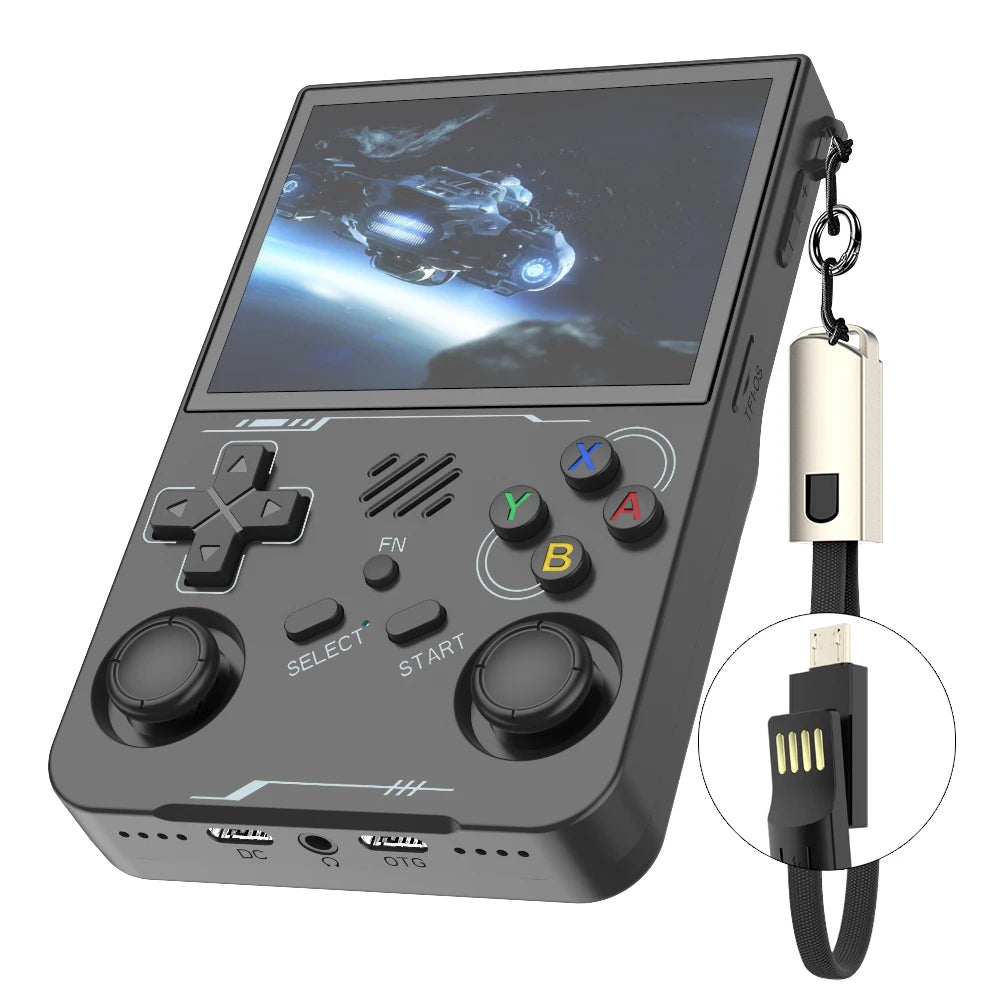 R36XX Retro Handheld Game Console with 3.5" IPS Screen 640*480 Resolution 3000mAh Rechargeable Battery and Fast Charging