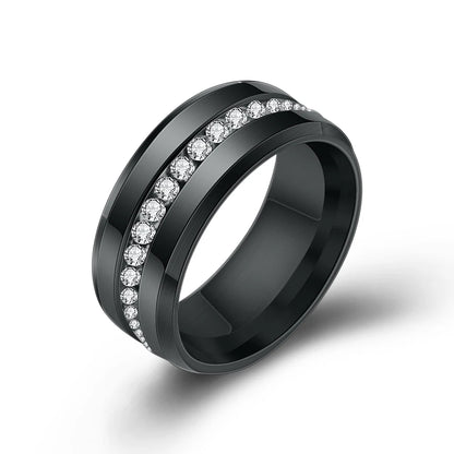 Bling CZ Wedding Rings For Women 6MM Stainless Steel Female Aliance Anel Love Gifts