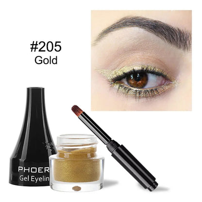 10Colors Eyeliner Gel Quick Dry Lasting Eye Liner Cream With Brush Eyes Makeup Waterproof
