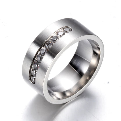 Bling CZ Wedding Rings For Women 6MM Stainless Steel Female Aliance Anel Love Gifts