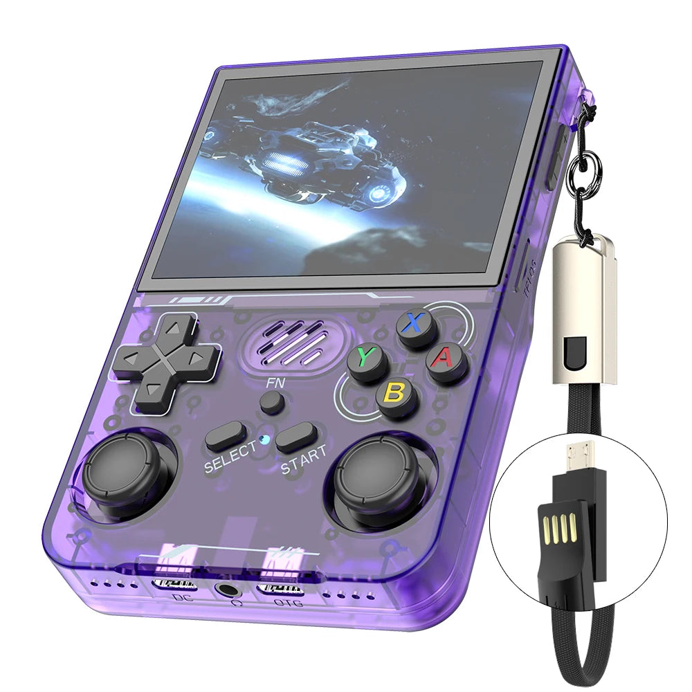 R36XX Retro Handheld Game Console with 3.5" IPS Screen 640*480 Resolution 3000mAh Rechargeable Battery and Fast Charging