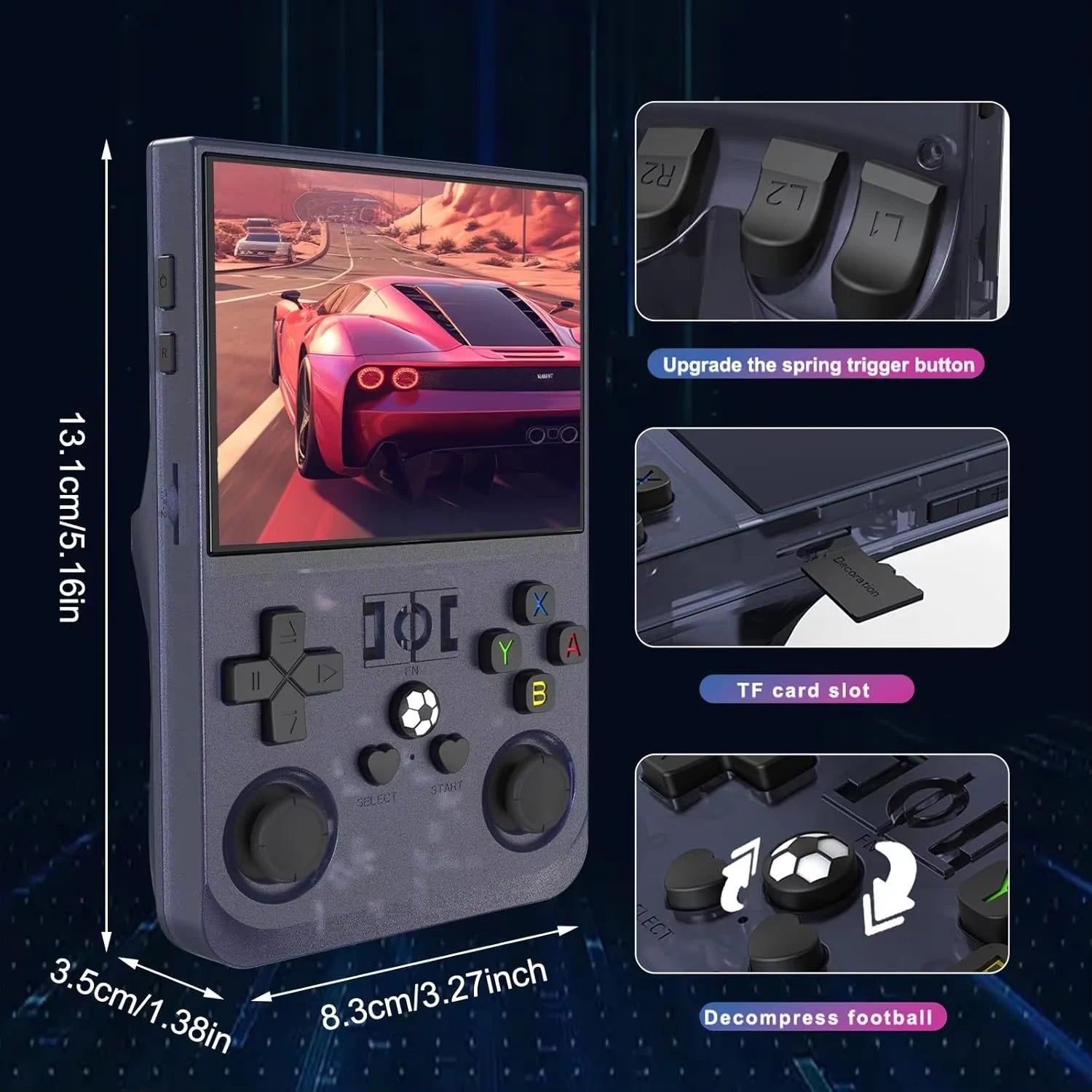 Open Source R36 PRO Retro Handheld Video Game Console Linux System 3.5 Inch IPS Screen Portable Pocket Video Player 128GB Games